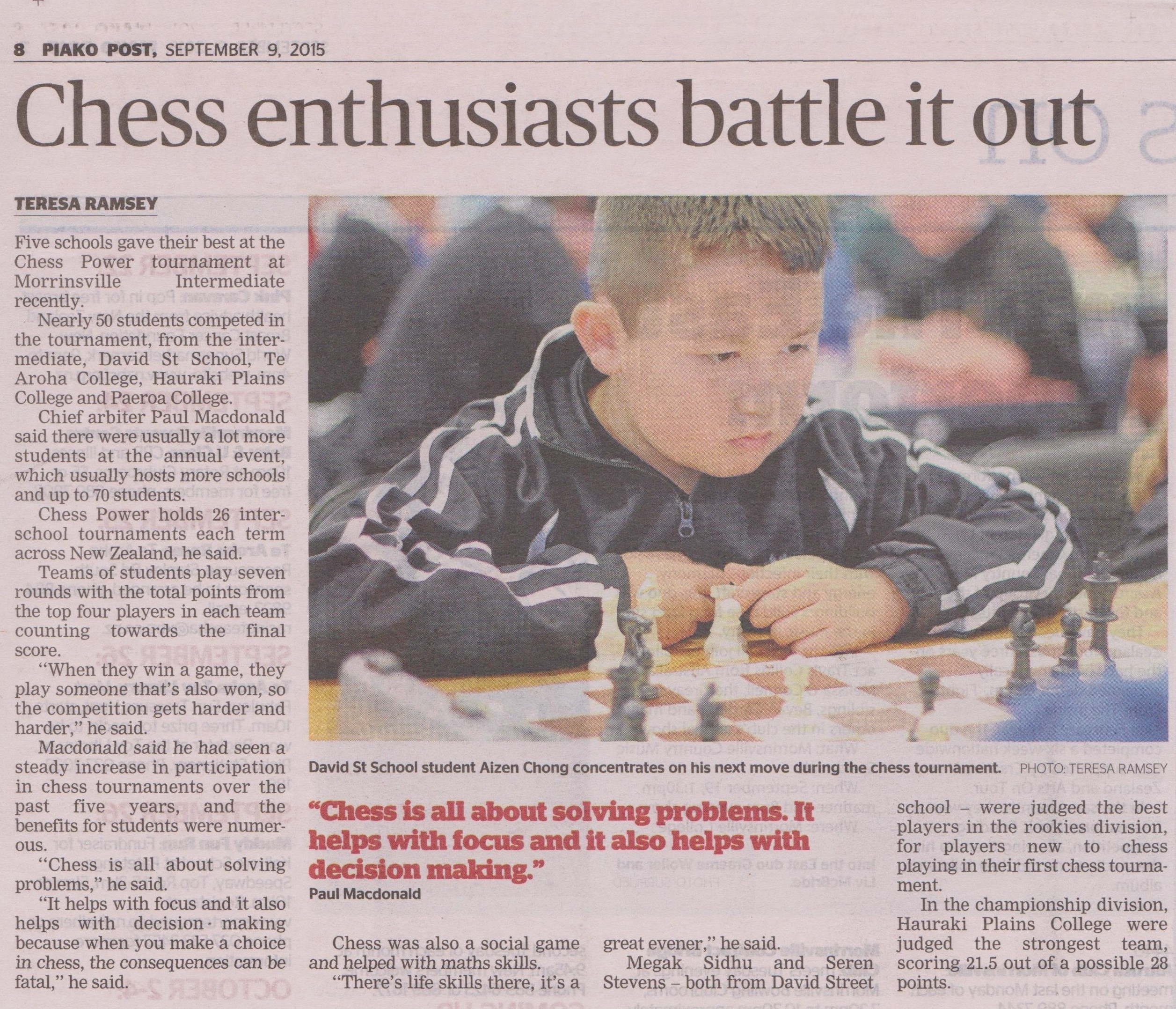 Chess enthusiasts battle it out