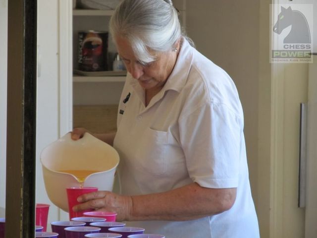 Gramma Macdonald serving refreshments