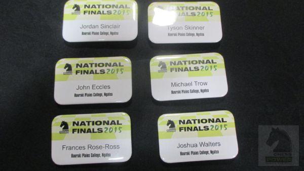 Chess Power National Finals 2015 name badges