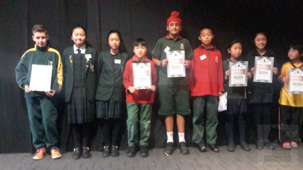 Junior Division Merit Award Winners - Chess Power National Interschools Finals 2015