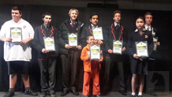 Senior Division Excellence Award Winners - Chess Power National Interschools Finals 2015