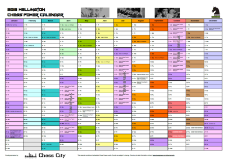 2018 Wellington Chess Calendar