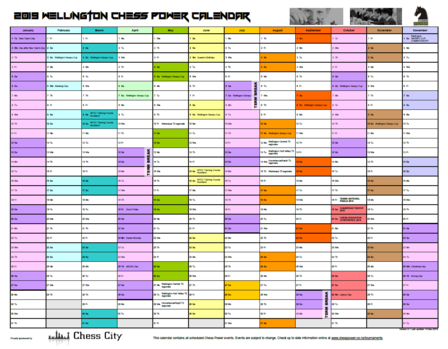 2019 Wellington Chess Calendar