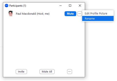 Zoom participant rename